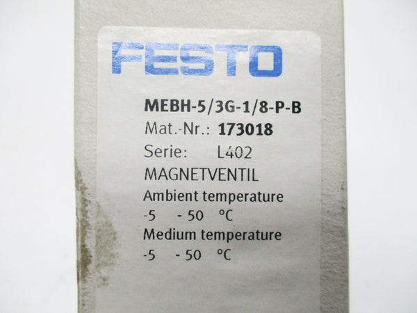 FESTO MEBH-5/3G-1/8-P-B 173018 24VDC NSMP