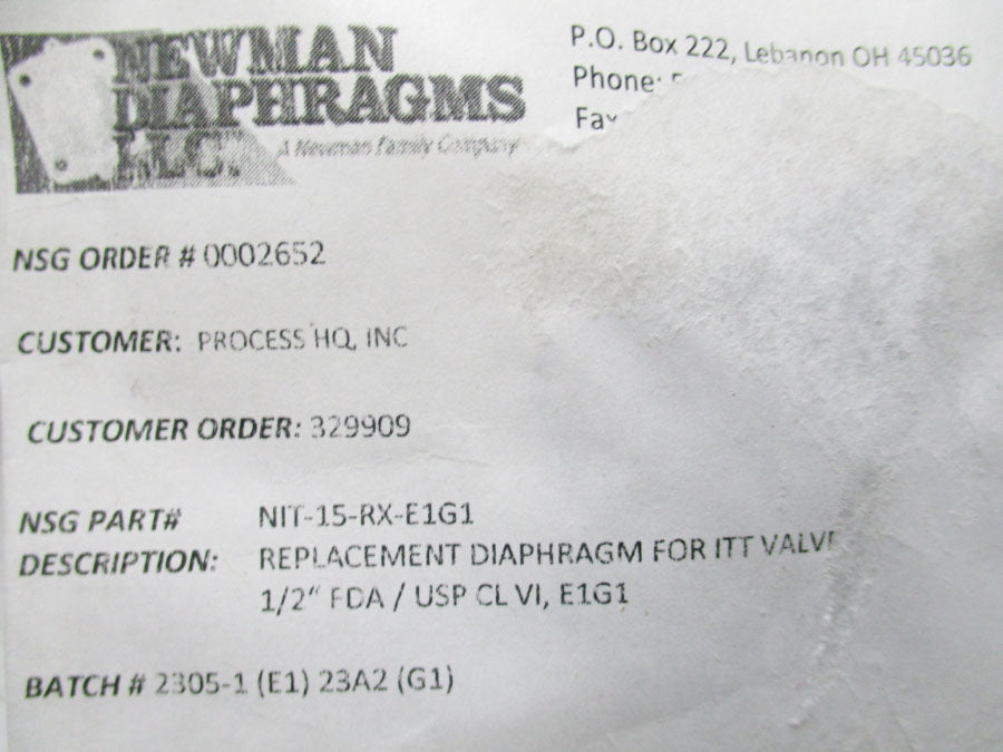 NEWMAN NIT-15-RX-E1G1 NSMP