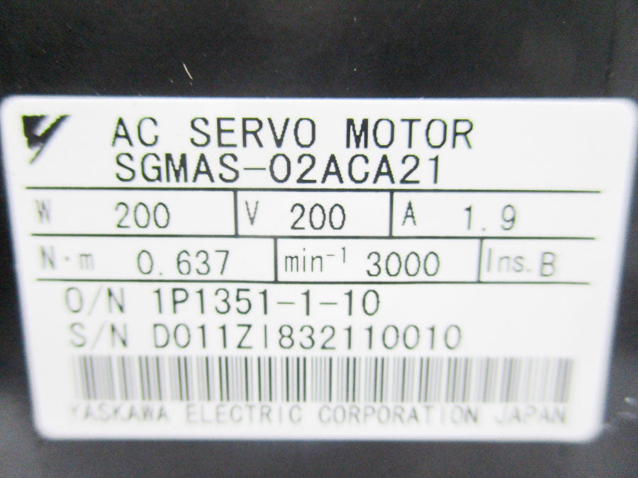 YASKAWA SGMAS-02ACA21 200V 1.9A  NSMP