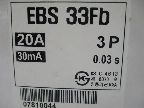 LS EBS33FB 380VAC 20A 0.03S NSMP