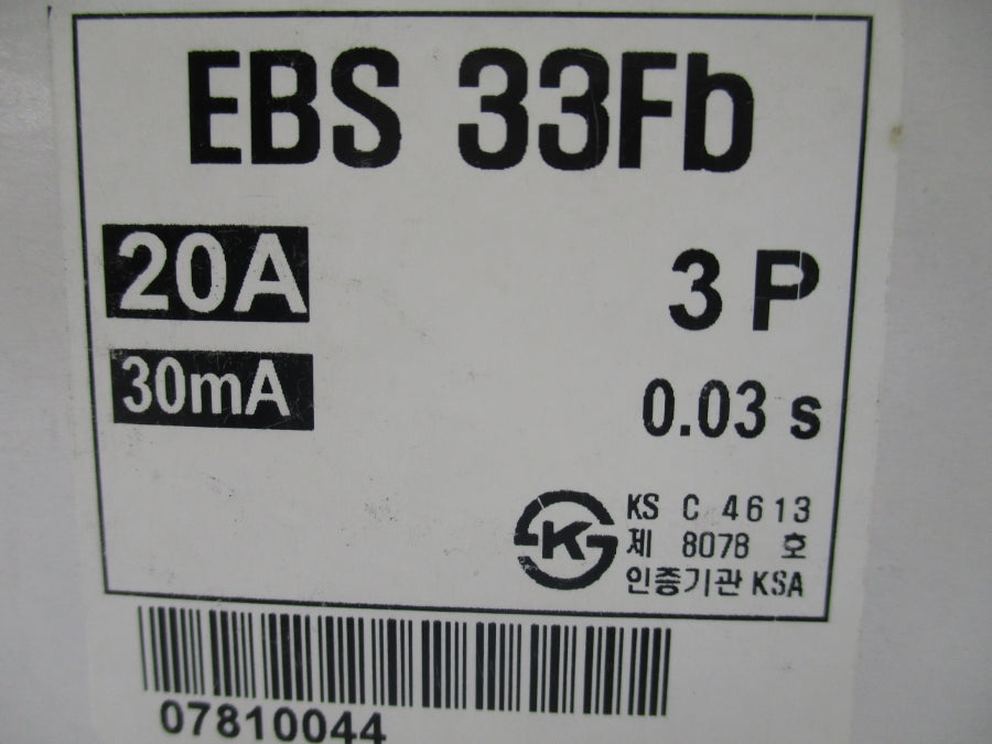 LS EBS33FB 380VAC 20A 0.03S NSMP