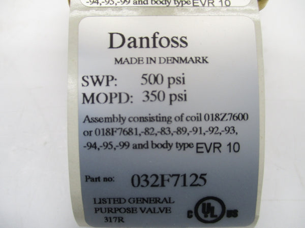 DANFOSS 032F7125 350-500PSI NSMP