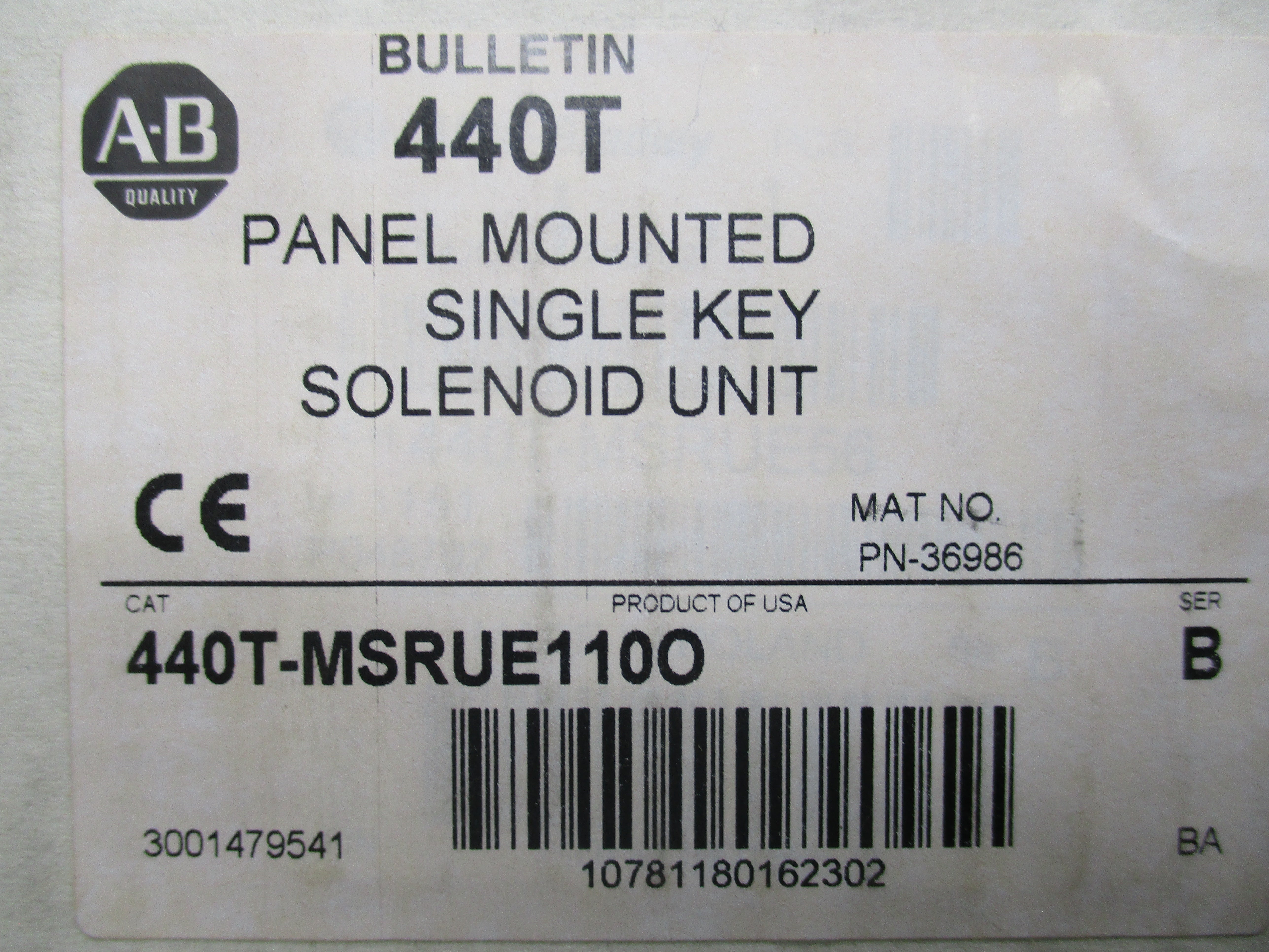 ALLEN BRADLEY 440T-MSRUE110O SER. B 24VDC (WH) NSMP