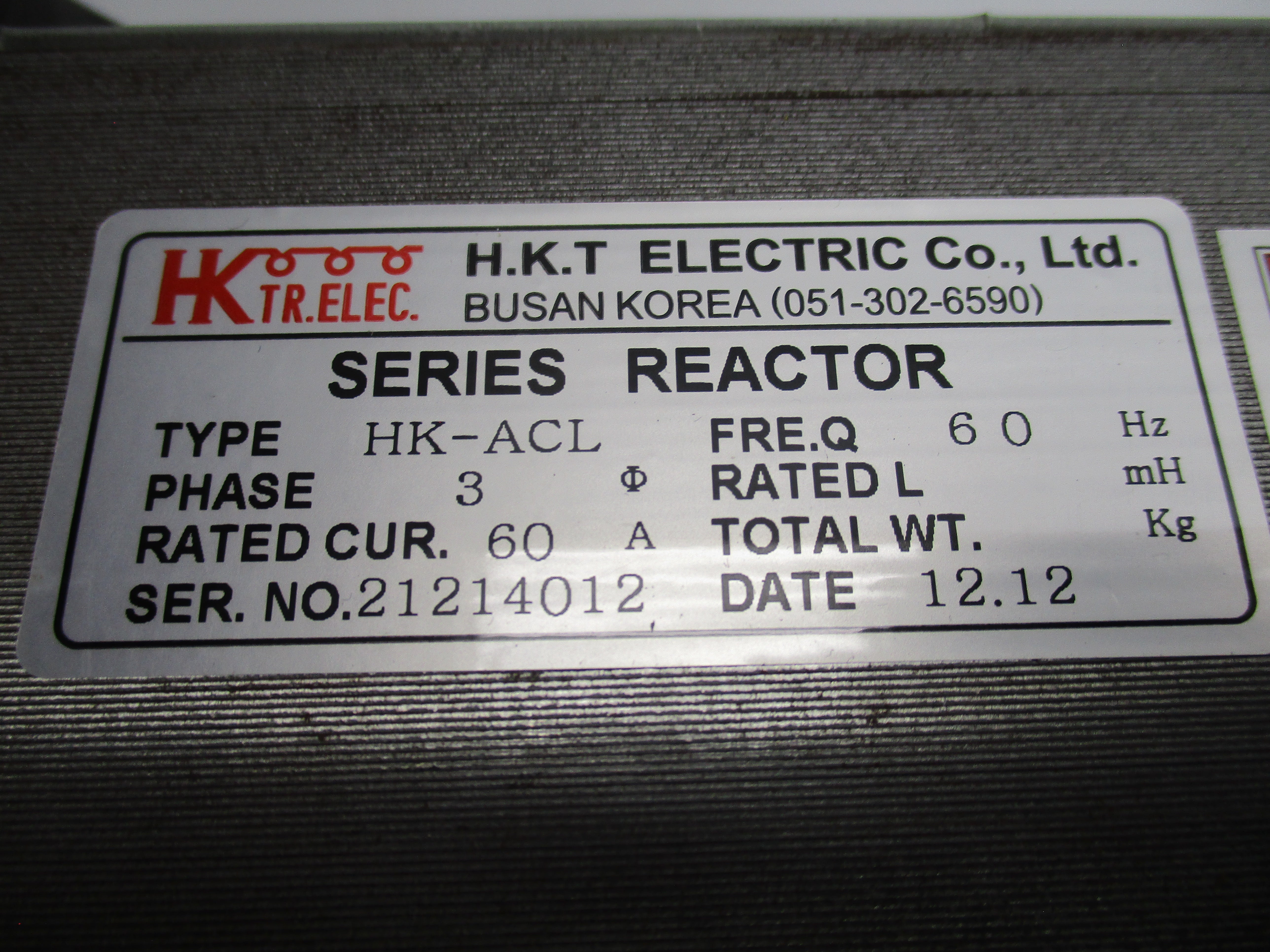 H.K.T ELECTRIC HK-ACL 60A NSNP
