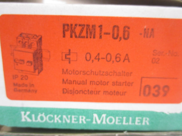 KLOCKNER-MOELLER PKZM1-0.6 600V 0.4-0.6A NSMP
