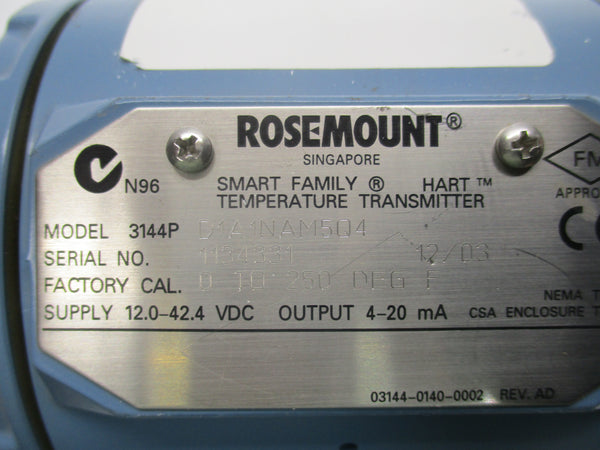 ROSEMOUNT 3144PD1A1NAM5Q4 12.0-42.4VDC NSNP
