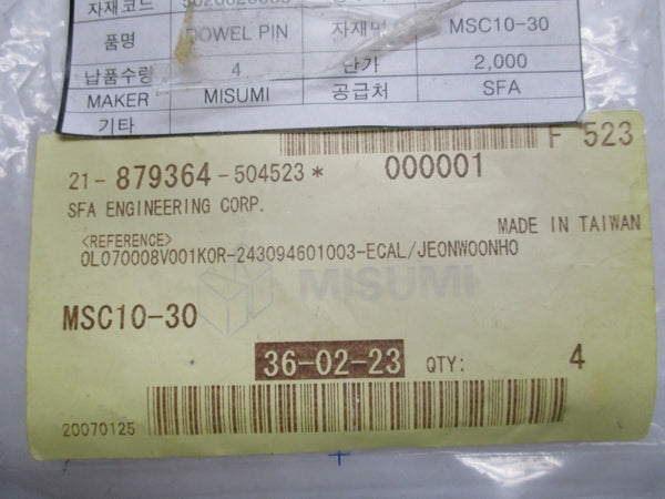 MISUMI MSC10-30 (PKG OF 2) NSMP