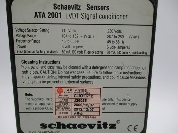 SCHAEVITZ SENSORS ATA2001 115/230V NSNP