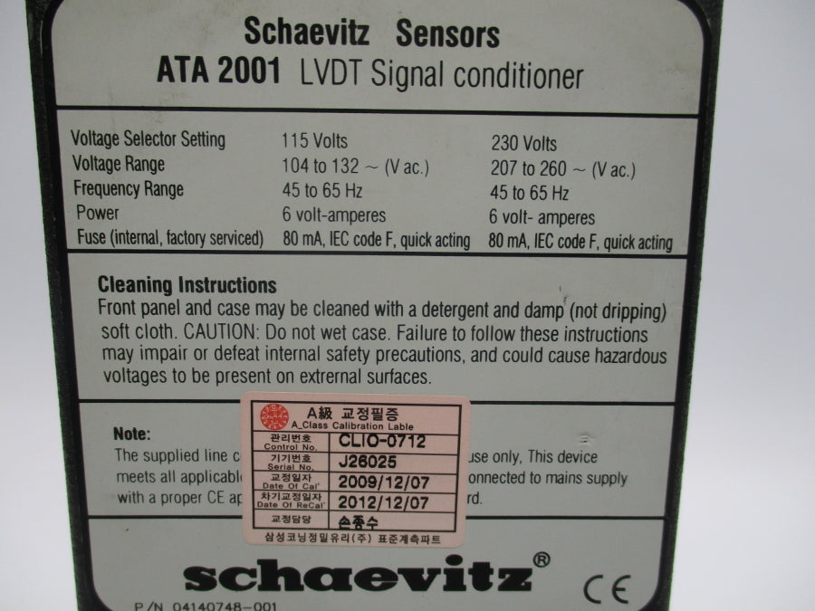SCHAEVITZ SENSORS ATA2001 115/230V NSNP