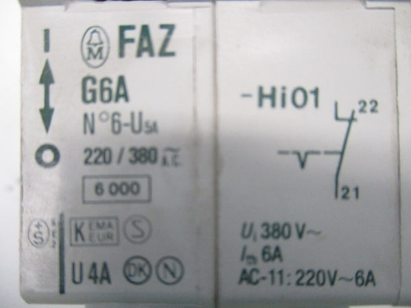 KLOCKNER MOELLER FAZG6A FAZ-G 6A 220/380V 6A NSNP