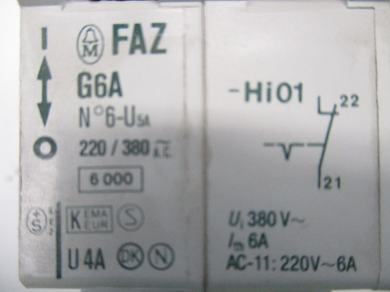 KLOCKNER MOELLER FAZG6A FAZ-G 6A 220/380V 6A NSNP