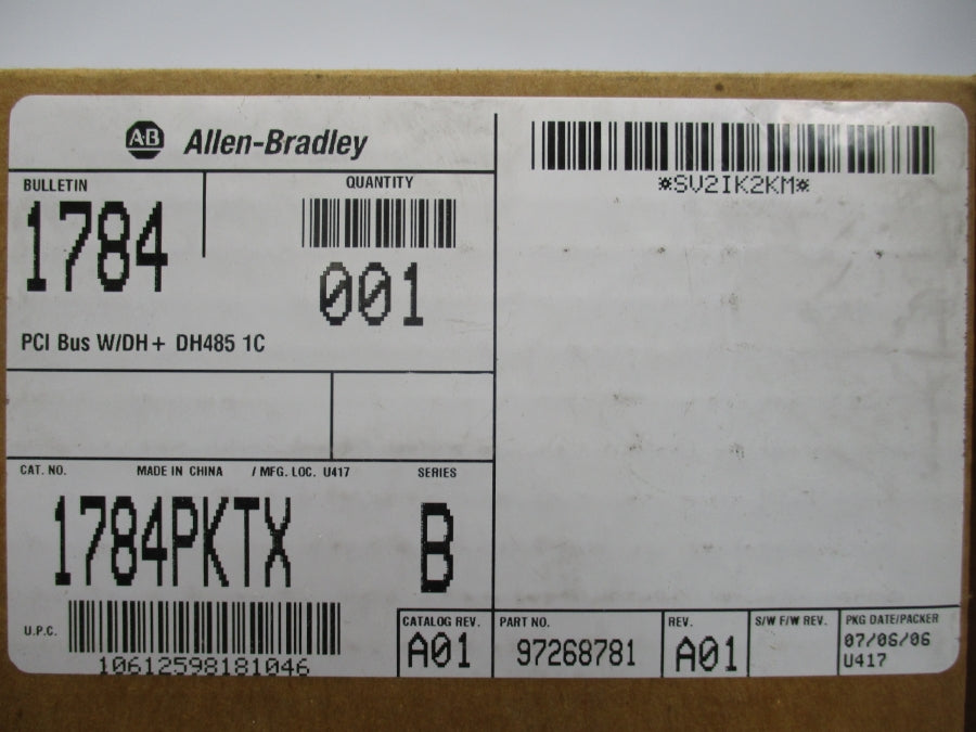 INDUSTRIAL SPARE PART 1784-PKTX SER. B REV. A01 DATE: 2006 NSFS