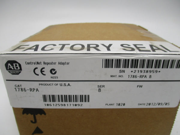 INDUSTRIAL SPARE PART 1786-RPA SER. B DATE: 2012 NSFS