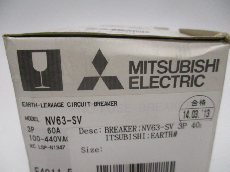 MITSUBISHI NV63-SV 100-440VAC 60A NSMP