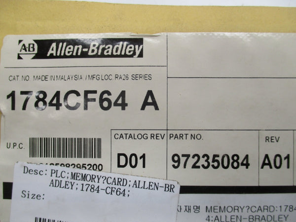 INDUSTRIAL SPARE PART 1784-CF64 SER. A REV. D01 NSMP