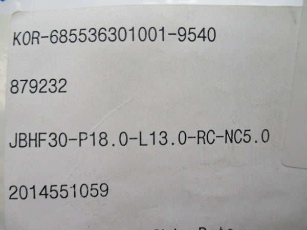 MISUMI JBHF30-P18.0-L13.0-RC-NC5.0 KOR-685536301001-9540 (PKG OF 6) NSMP