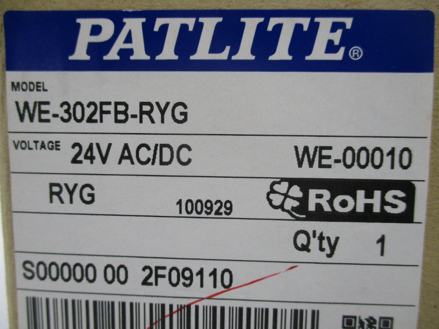 PATLITE WE-302FB-RYG 24VAC/DC 0.2A NSMP