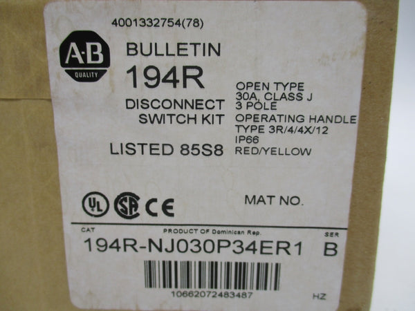 INDUSTRIAL SPARE PART 194R-NJ030P34ER1 SER. B 30A NSFS