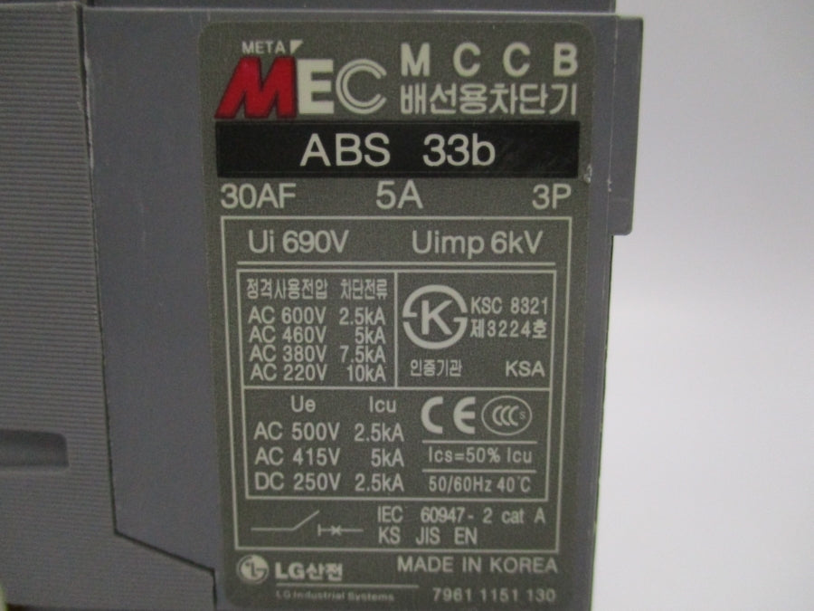 MEC ABS33B 600VAC 5A NSNP
