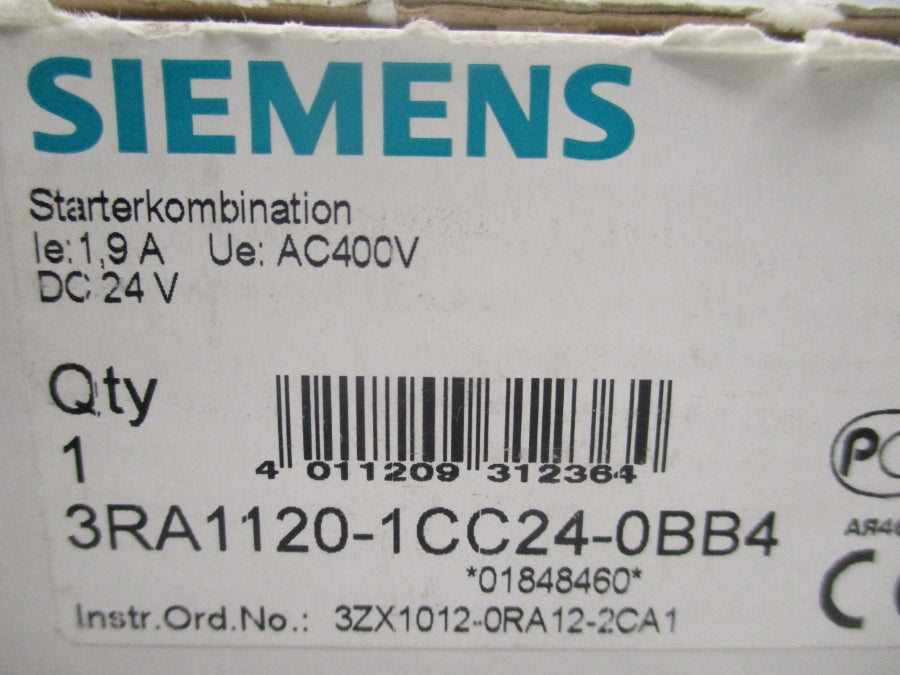 SIEMENS 3RA1120-1CC24-0BB4 24VDC 1,9A NSMP