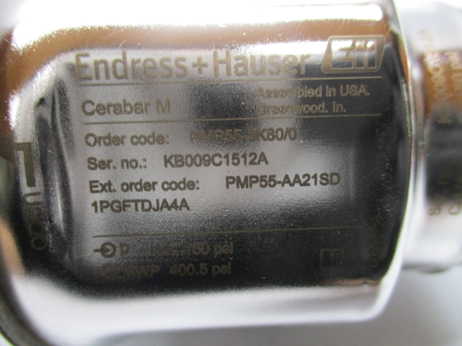 ENDRESS + HAUSER PMP55-AA21SD1PGFTDJA4A 0-150PSI 11.5-45VDC NSNP