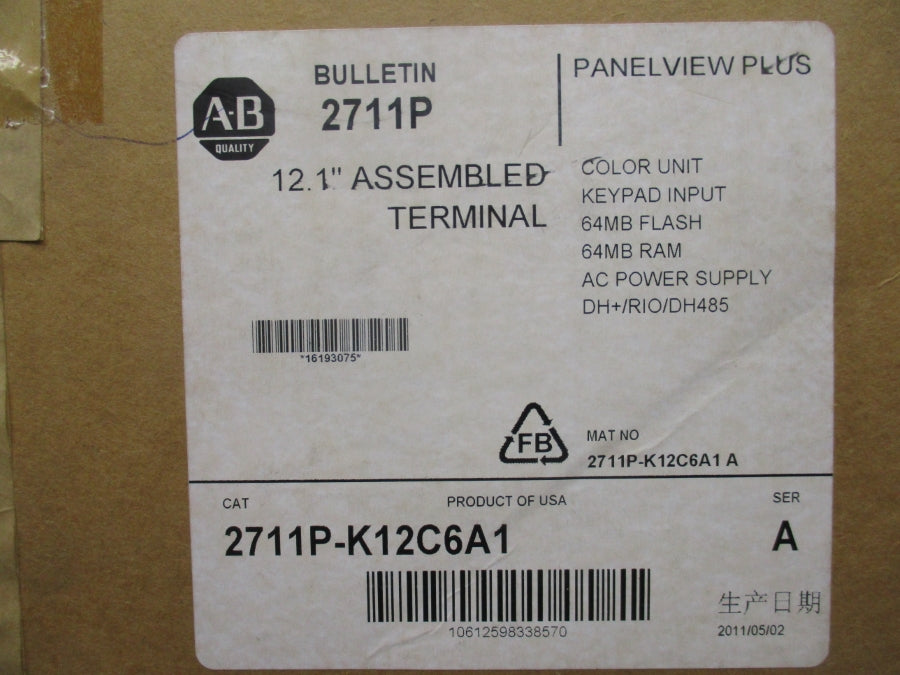 INDUSTRIAL SPARE PART 2711P-K12C6A1 SER. A NSMP