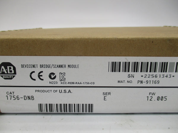 INDUSTRIAL SPARE PART 1756-DNB SER. E F/W 12.005 DATE: 2012 NSFS