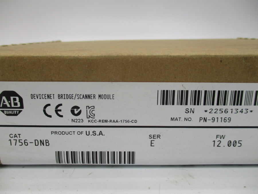 INDUSTRIAL SPARE PART 1756-DNB SER. E F/W 12.005 DATE: 2012 NSFS