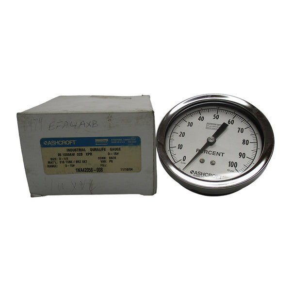 ASHCROFT 351009AW02BXPR 3-15PSI  3-1/2" NSMP