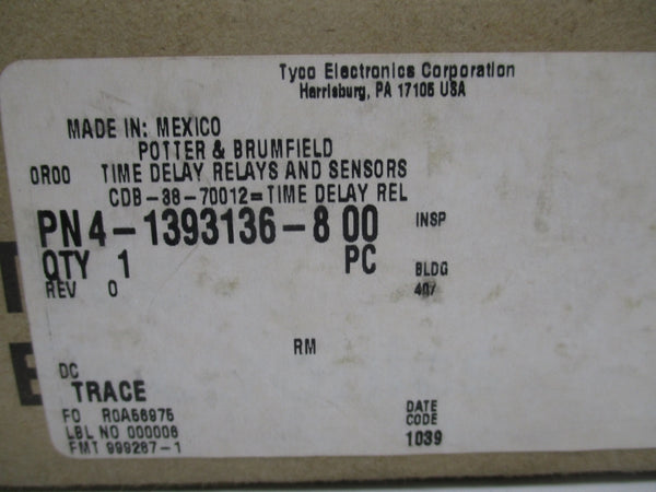 TYCO ELECTRONICS CDB-38-70012 240VAC 10A 0.6-60SEC NSMP