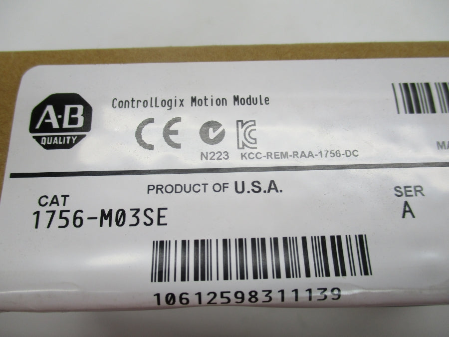 INDUSTRIAL SPARE PART 1756-M03SE SER. A F/W 15.37 DATE: 2013 NSFS