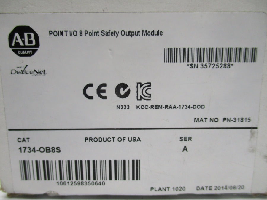 INDUSTRIAL SPARE PART 1734-OB8S SER. A 24VDC 1A NSMP