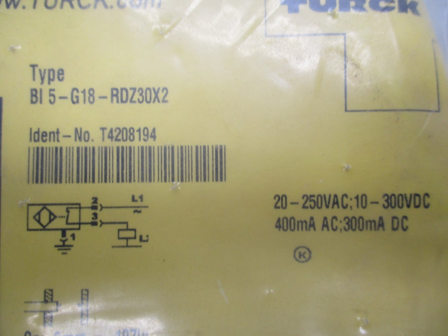 TURCK BI5-G18-RDZ30X2 T4208194 10-300VDC NSMP