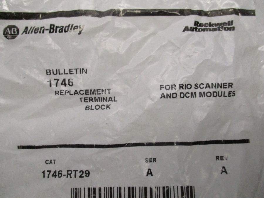 INDUSTRIAL SPARE PART 1746-RT29 SER. A REV. A NSMP