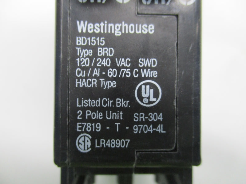 WESTINGHOUSE BD1515 15-15A 120/240VAC UNMP