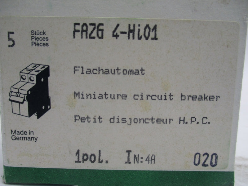 KLOCKNER MOELLER FAZG4-HI01 380V 5A (PKG OF 5) NSMP
