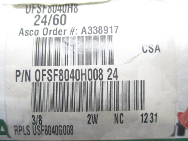 ASCO 0FSF8040H8 24V 15PSI NSMP