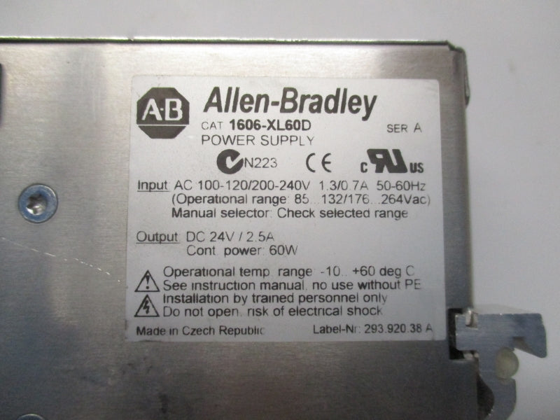ALLEN BRADLEY 1606-XL60D SER. A 200-240V 1.3/0.7A UNMP