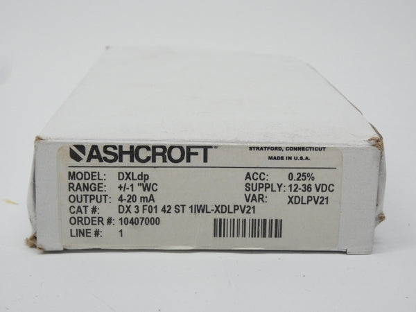 ASHCROFT DXLDP DX3F0142ST1IWL-XDLPV21 12-36VDC NSMP
