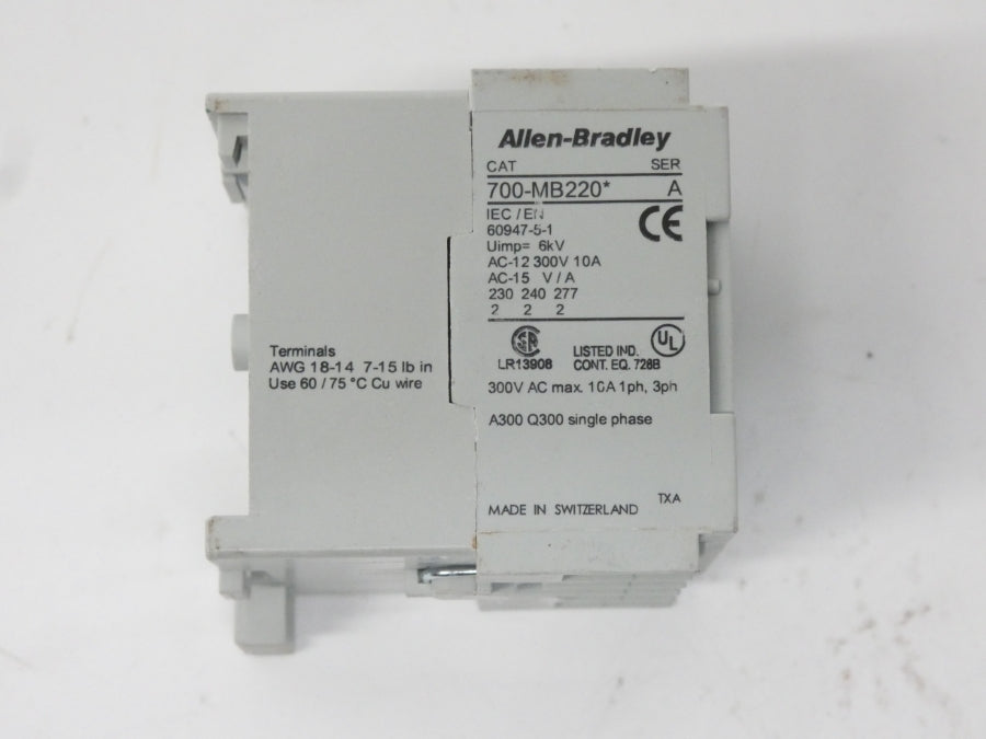 INDUSTRIAL SPARE PART 700-MB220A1 SER. A 110-120V 10A NSNP