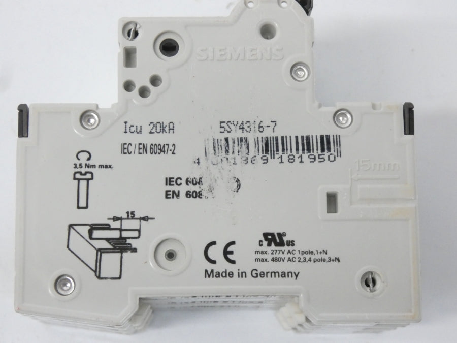 SIEMENS 5SY4316-7 400V NSNP