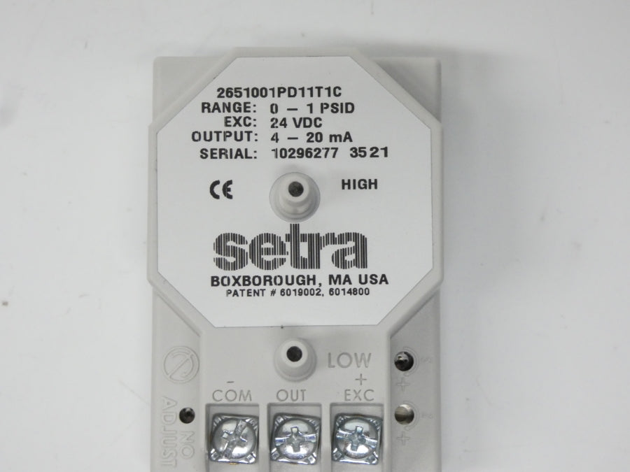 SETRA 2651001PD11T1C 24VDC 0-1PSI (AS PICTURED) NSNP