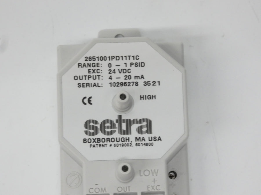 SETRA 2651001PD11T1C 24VDC 0-1PSI NSNP