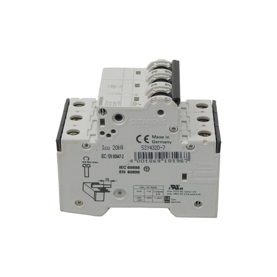 SIEMENS 5SY4320-7 5SY43MCBC20 400V 20A NSNP