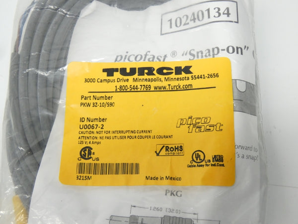 TURCK PKW3Z-10/S90 U0067-2 125V 4A NSMP