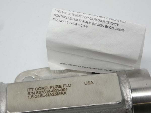 ITT 1.5-F-426-6-0-0-Y 1.5-316L-RA25MAX NSNP