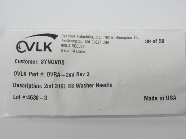 OVERLOOK INDUSTRIES OVRA-2ML 8109206268 REV. 3 NSMP