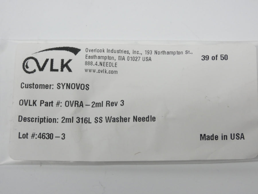 OVERLOOK INDUSTRIES OVRA-2ML 8109206268 REV. 3 NSMP