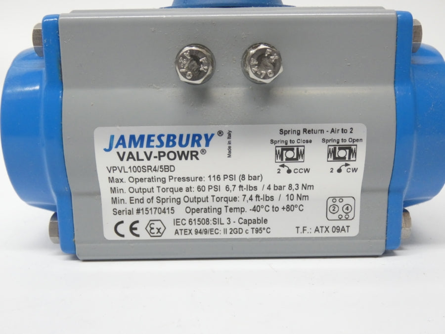JAMESBURY VPVL100SR4/5BD VALV-POWR 116PSI 1/2" NSMP