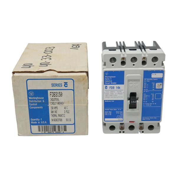 WESTINGHOUSE FDB3150 6638C27G99 600VAC 150A NSMP